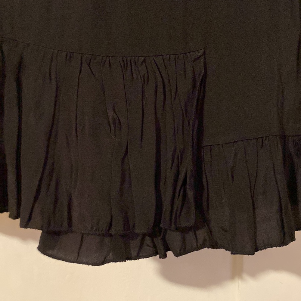 Mango Asymmetrical Black Ruffle Top - Picture 2 of 2